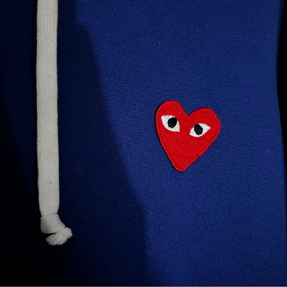 Comme Des Garçons CDG Play Blue Mens Zip Up Hoodie Size Large - Picture 9 of 12